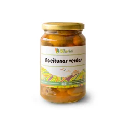 Aceitunas verdes aliñadas, ecológicas, 345 g - Bihortal
