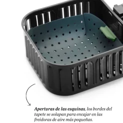Alfombrilla de silicona platino para freidora de aire reutilizable - Lekue