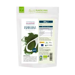 Alga espirulina en polvo, ecológica, 55% proteína - Algamar
