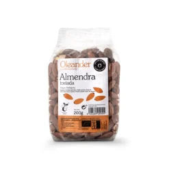 Almendras tostadas con piel ecológicas, 200 g - Oleander
