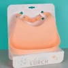 Babero bebé de silicona platino, naranja - Lurch