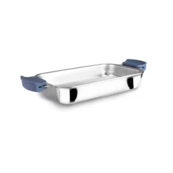 Bandeja de acero inoxidable para horno con asas extraíbles, 5ply element, - Ibili
