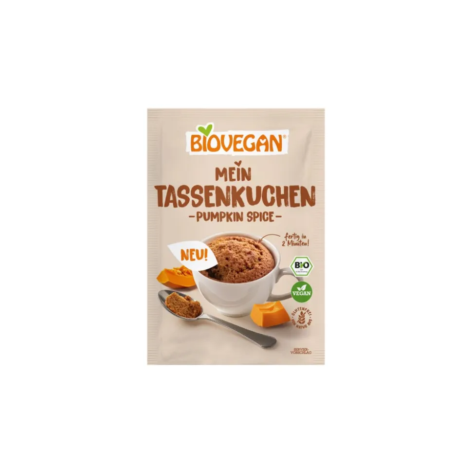 Bizcocho de calabaza sin gluten, ecológico - mug cake - Biovegan