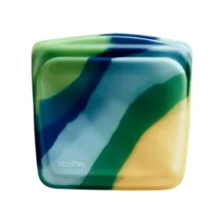 Bolsa porta alimentos de silicona platino mediana Blue Current, 828 ml - Stasher