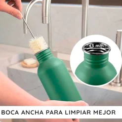 Botella de acero inoxidable, 1000 ml, verde - Bambaw