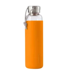Botella de cristal hermética con tapón de acero inoxidable, 600 ml, naranja - Black & Blum