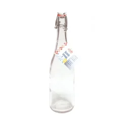 Botella de cristal hermética 750 ml, con tapón de porcelana - Ah table