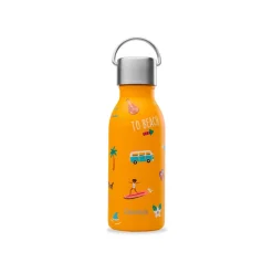 Botella térmica acero inoxidable para niños, playa, amarilla, 350 ml - Qwetch