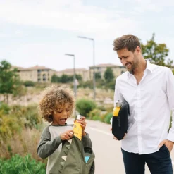 Botella térmica acero inoxidable para niños, playa, amarilla, 350 ml - Qwetch