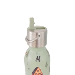 Botella térmica acero inoxidable para niños, camping, verde, 350 ml - Qwetch