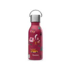Botella térmica acero inoxidable para niños, camping, granate, 350 ml - Qwetch