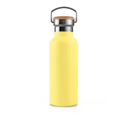 Botella térmica de acero inoxidable, 500 ml, amarilla - Bambaw