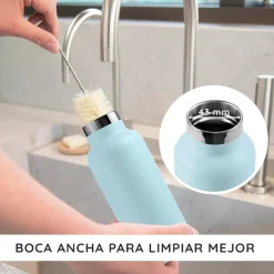 Botella térmica de acero inoxidable, 750 ml, azul - Bambaw