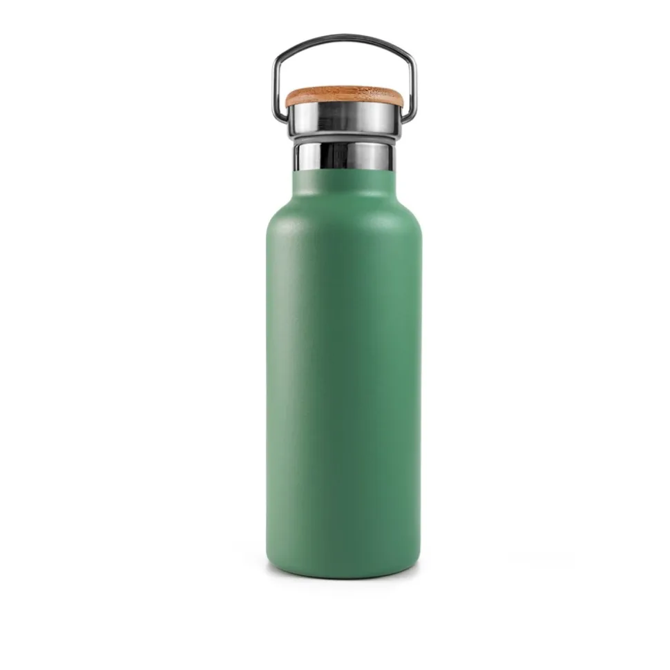 Botella térmica de acero inoxidable, 500 ml, verde - Bambaw
