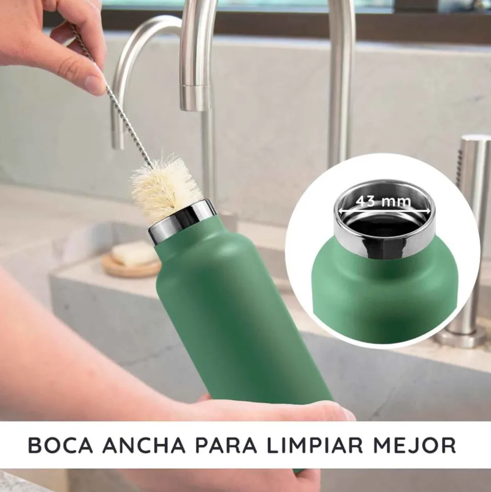 Botella térmica de acero inoxidable, 750 ml, verde - Bambaw