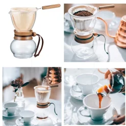 Cafetera de goteo con cuello de madera, 480 ml - Hario
