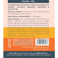Calmia Día, 60 cápsulas - Webotanix