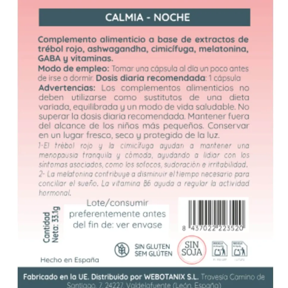 Cannagyn Noche Menopausia, 45 cápsulas - Webotanix