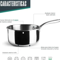 Cazo de acero inoxidable trichef, 20 cm - Lacor
