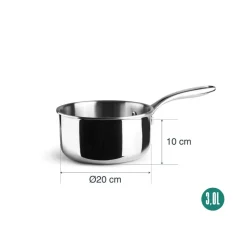 Cazo de acero inoxidable trichef, 20 cm - Lacor