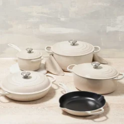 Cazuela cocotte de hierro fundido, 30 cm, color merengue - Le Creuset