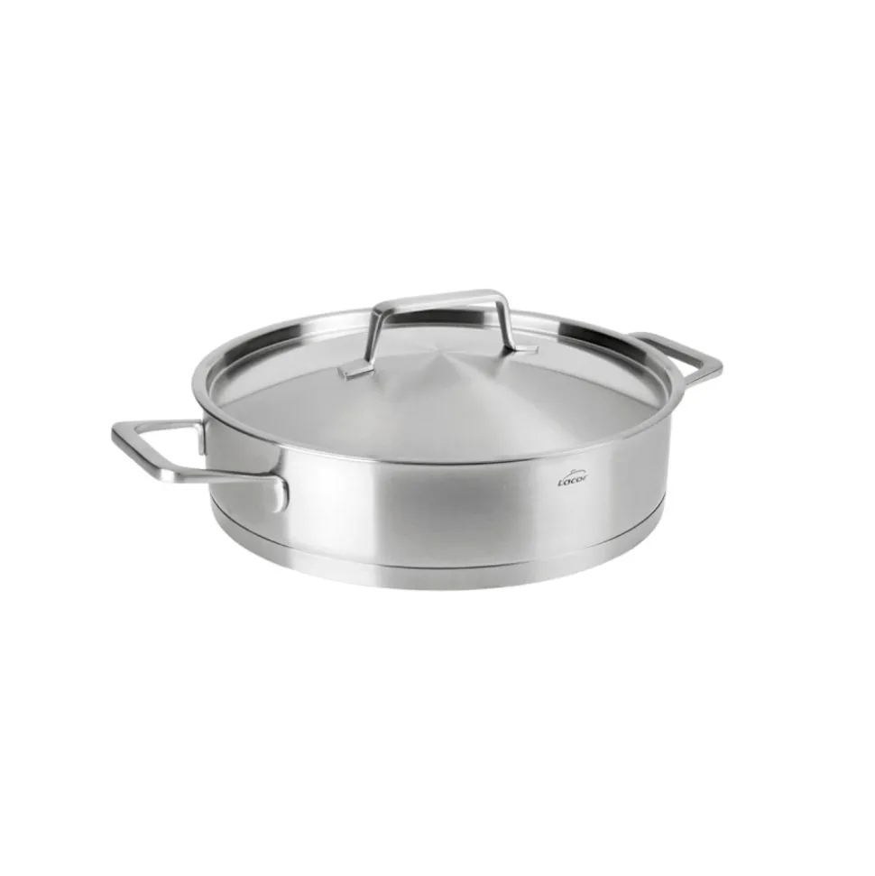 Cazuela de acero inoxidable con tapa de acero, foodie, 28 cm - Lacor