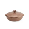 Cazuela de cerámica gres 20 cm con tapa, canela - Topgres