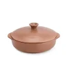 Cazuela de cerámica gres 25 cm con tapa, canela - Topgres