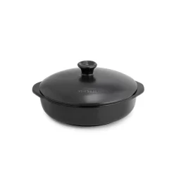 Cazuela de cerámica gres para inducción de 20 cm con tapa, antracita- Topgres