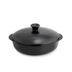 Cazuela de cerámica gres para inducción de 25 cm con tapa, antracita - Topgres