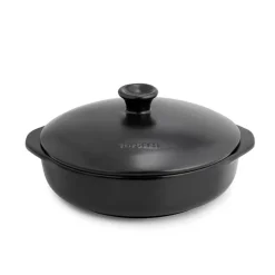 Cazuela de cerámica gres para inducción de 32 cm con tapa, antracita - Topgress