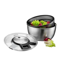 Centrifugador de lechuga de acero inoxidable, con cuerda