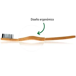 Cepillo de dientes de bambú, cerdas duras y con carbón activo - Bambaw