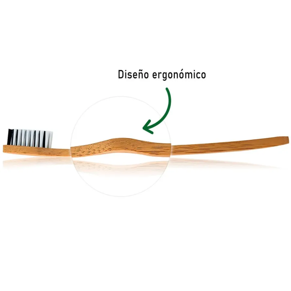 Cepillo de dientes de bambú, cerdas duras y con carbón activo - Bambaw
