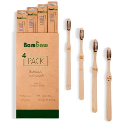 Cepillo de dientes de bambú, dureza media y con carbón activo - Bambaw
