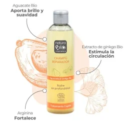 Champú ecológico reparador con ginkgo para cabello dañado - NaturaBio Cosmetics
