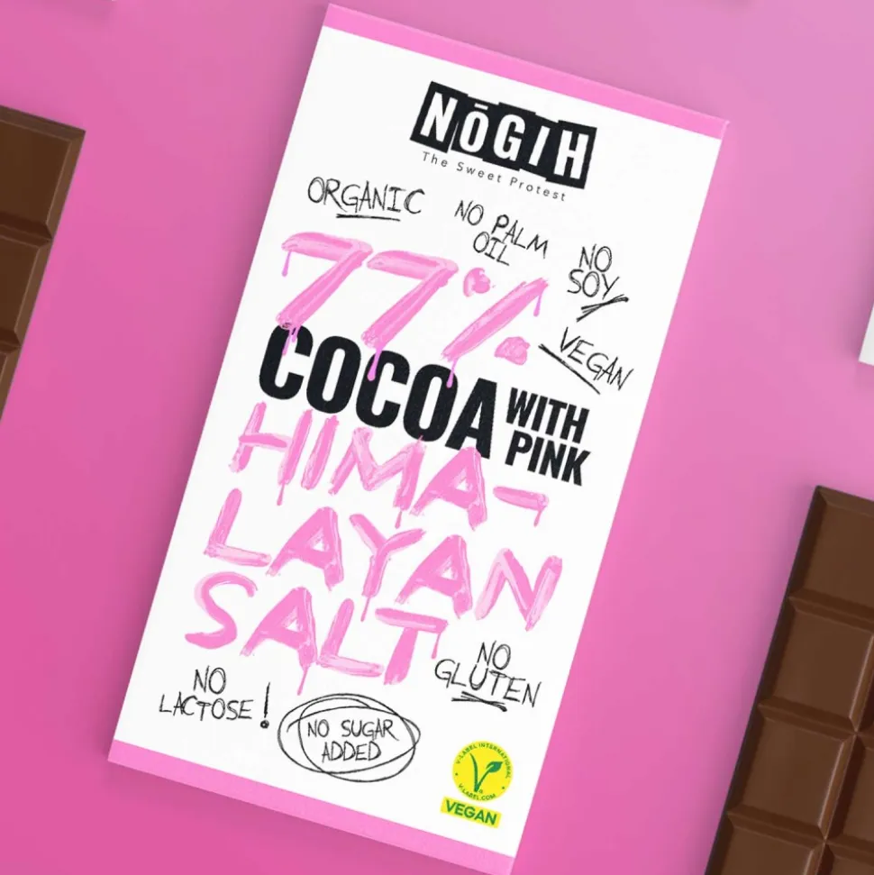 Chocolate ecológico 77% cacao con sal de Himalaya - Nogih