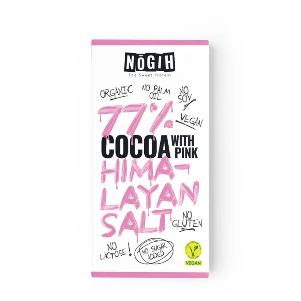 Chocolate ecológico 77% cacao con sal de Himalaya - Nogih
