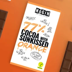 Chocolate ecológico 77% cacao con naranja - Nogih