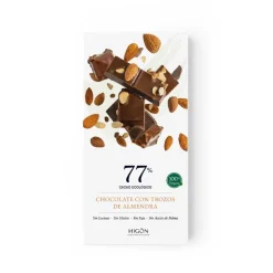 Chocolate ecológico con almendras 77% - Higón