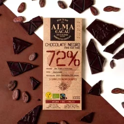 Chocolate ecológico 72% con azúcar de coco - Alma do Cacau