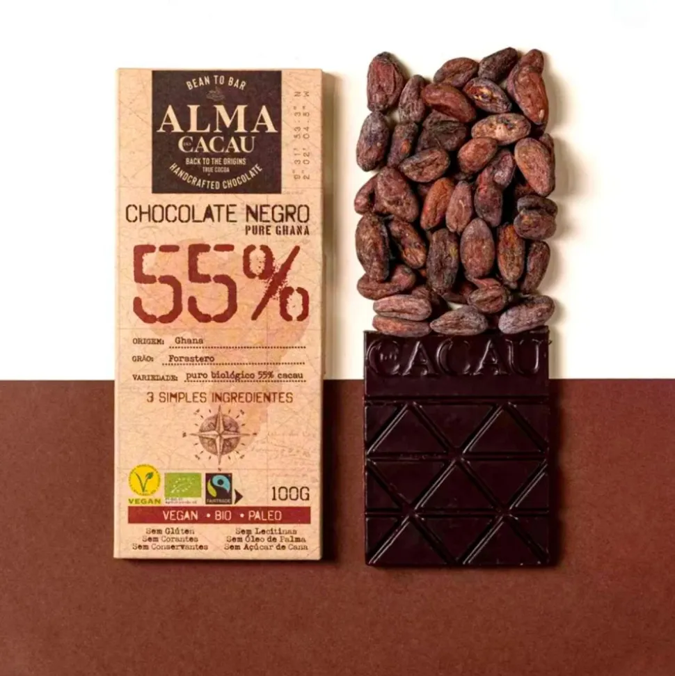 Chocolate ecológico 55% con azúcar de coco - Alma do Cacau