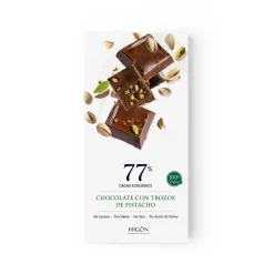 Chocolate ecológico con pistachos 77% - Higón