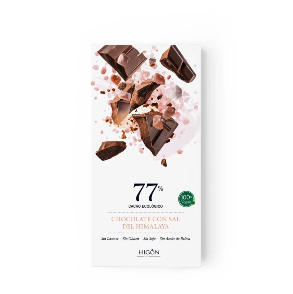 Chocolate ecológico con sal de Himalaya 77% - Higón