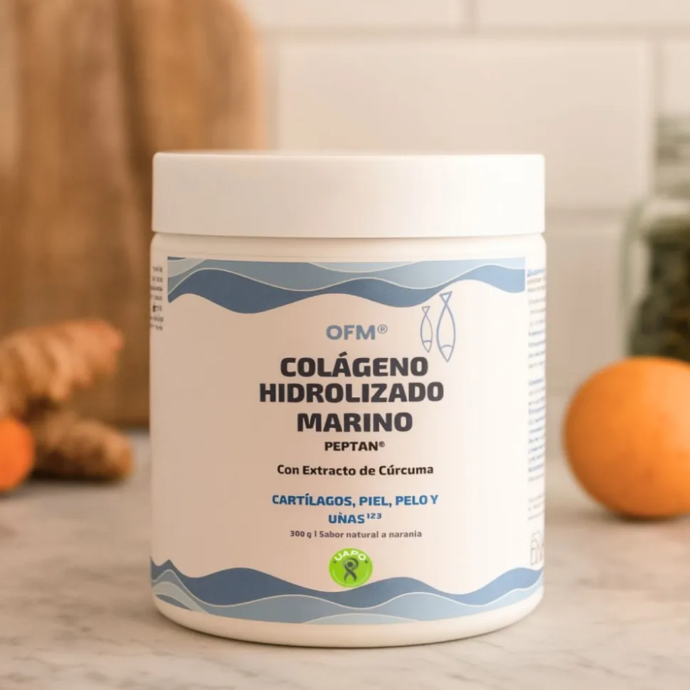 Colágeno hidrolizado marino Peptan con extractos de cúrcuma, 300 g - OFM