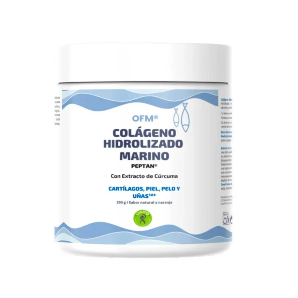 Colágeno hidrolizado marino Peptan con extractos de cúrcuma, 300 g - OFM