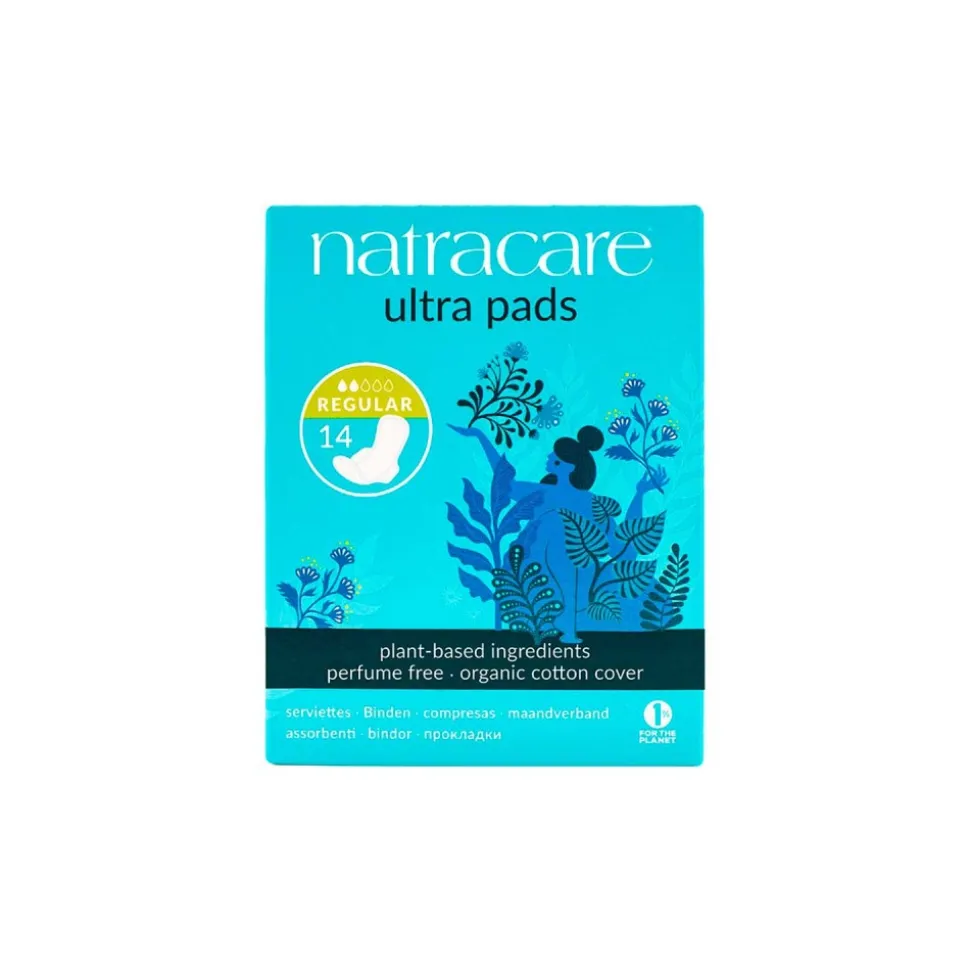 Compresas de algodón, ecológicas, con alas, ultra regular- Natracare