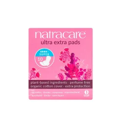 Compresas de algodón ecológicas, con alas, ultra extra súper - Natracare
