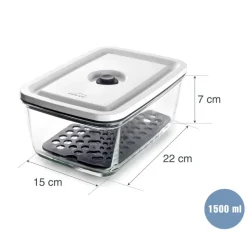 Contenedor de vidrio borosilicato para vacío Smart, 1500 ml - Lacor
