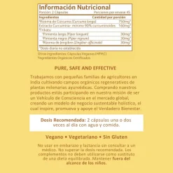 Cúrcuma + Trikatu, ecológica, en cápsulas - Organic India